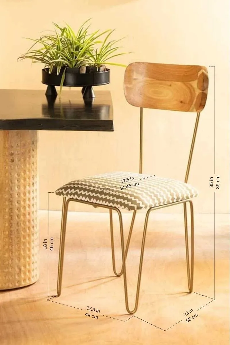 Hairpin Mango Wood And Metal Chair