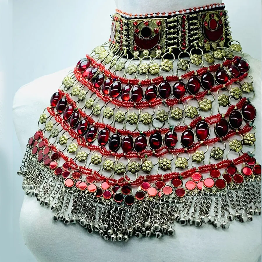 Handmade Tribal Red Stones Choker Necklace