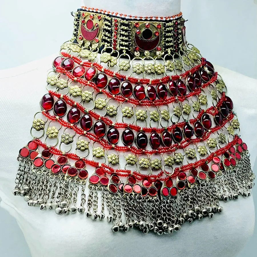 Handmade Tribal Red Stones Choker Necklace
