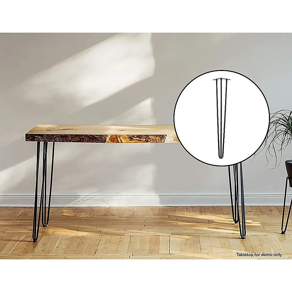Industrial 3-Rod Steel Hairpin Table Legs 71cm, Set of 4
