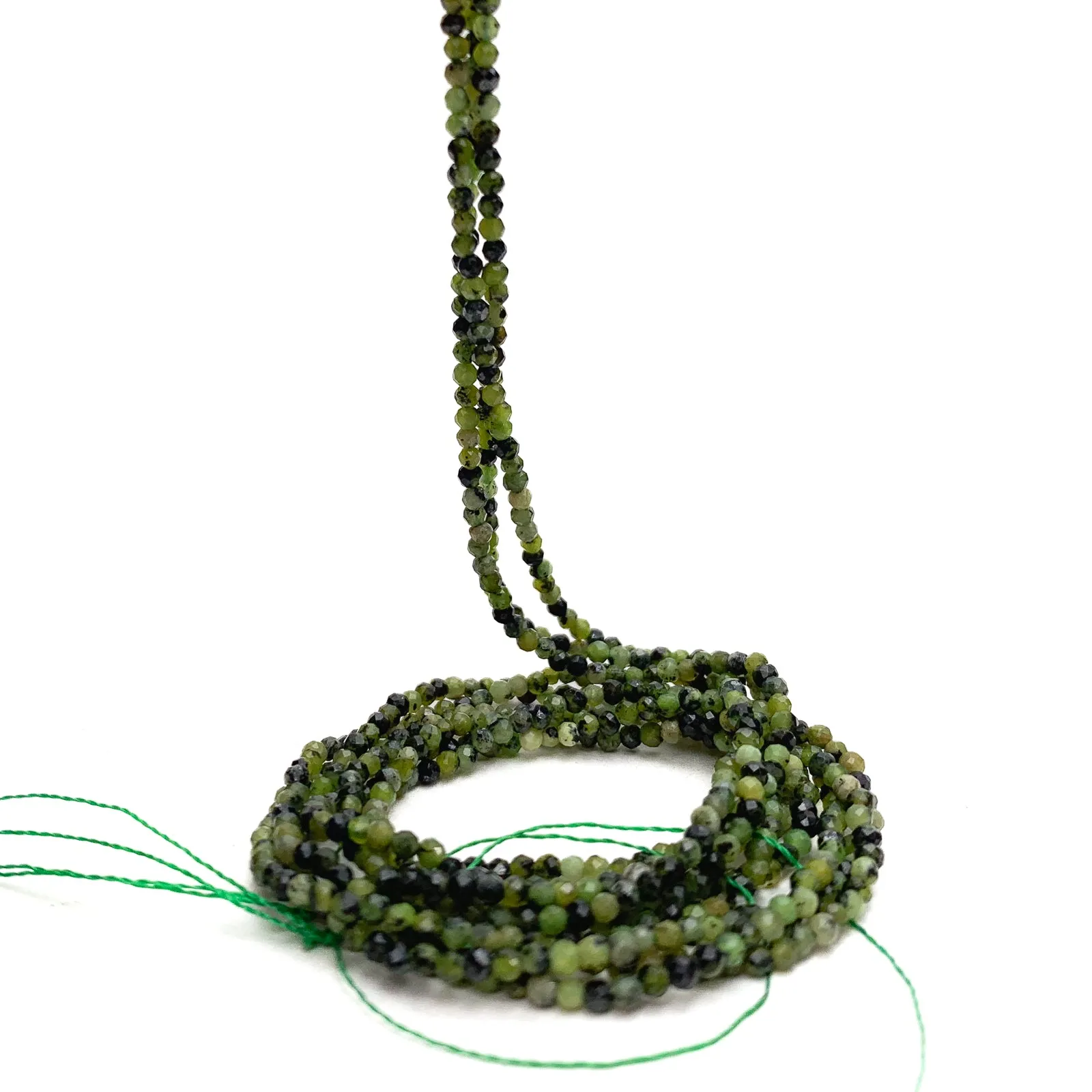 Jade 2mm Faceted Rounds Bead Strand
