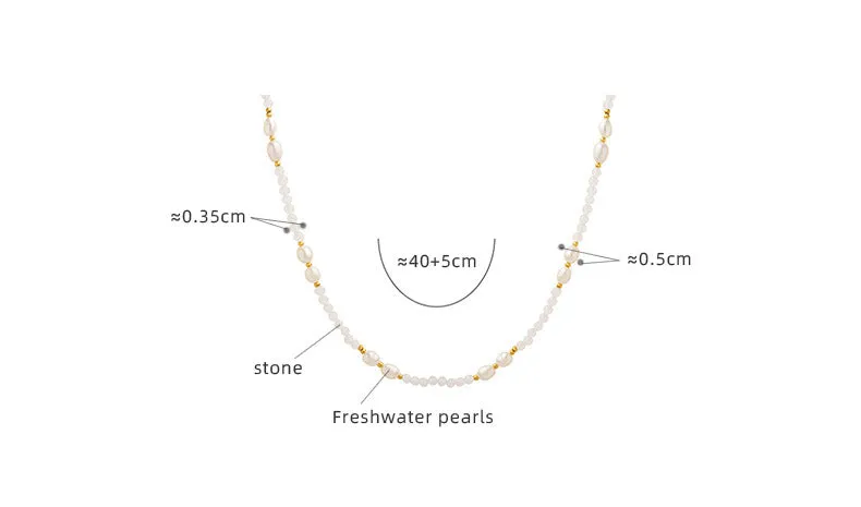 Jade and Freshwater Pearl Beaded Necklace