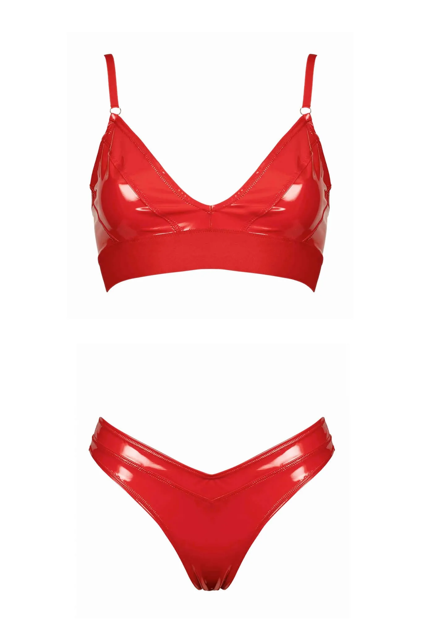Jade Vegan Leather Lingerie Set