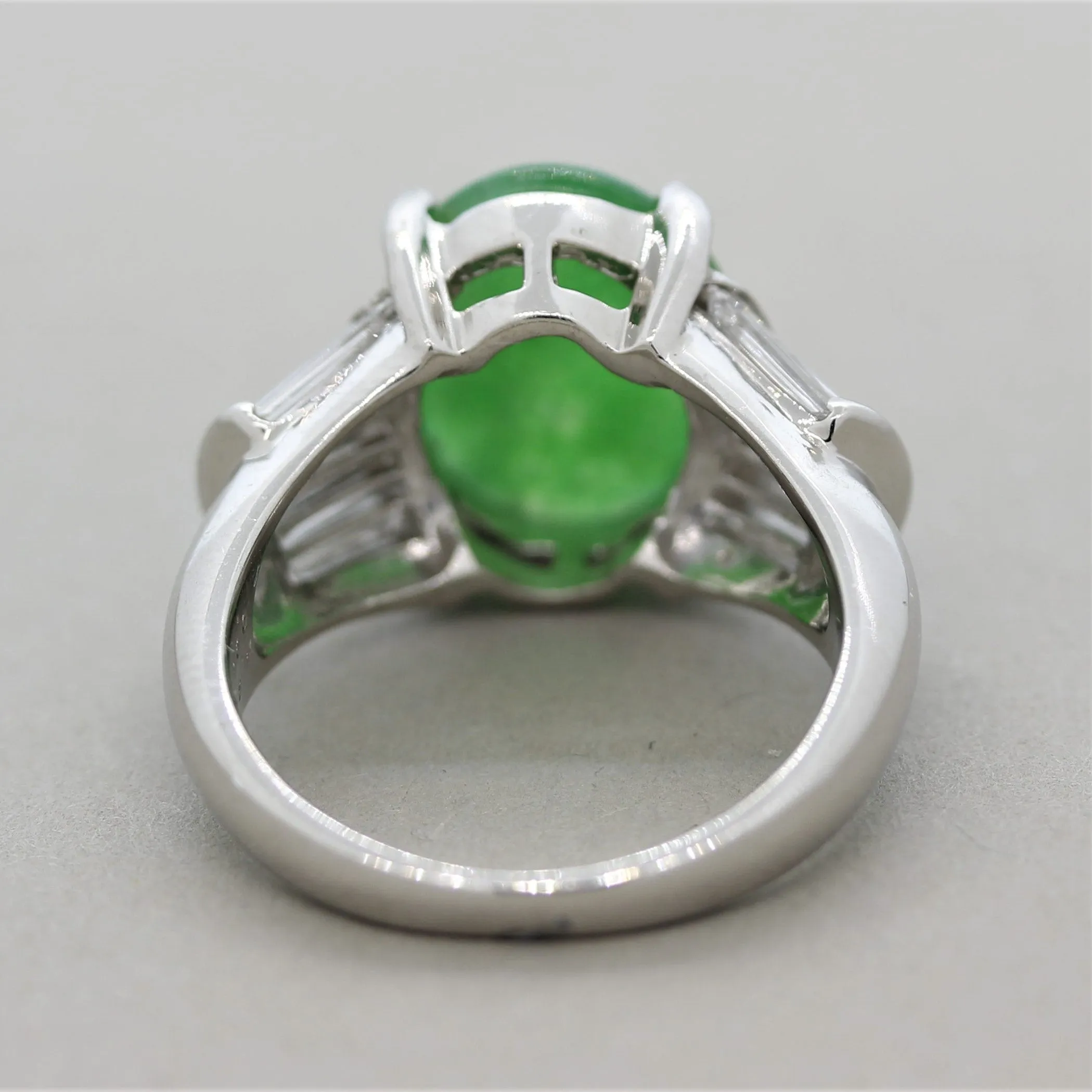 Jadeite Jade Diamond Platinum Ring