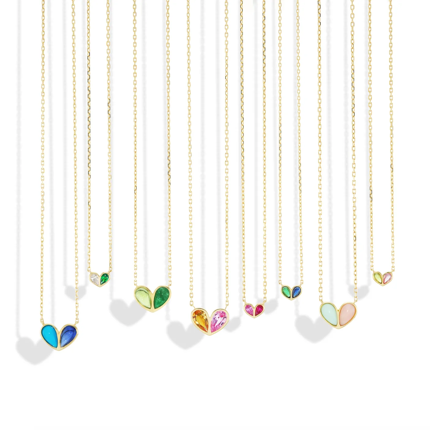Jumbo Sweetheart Necklace Yellow Sapphire & Orange Sapphire