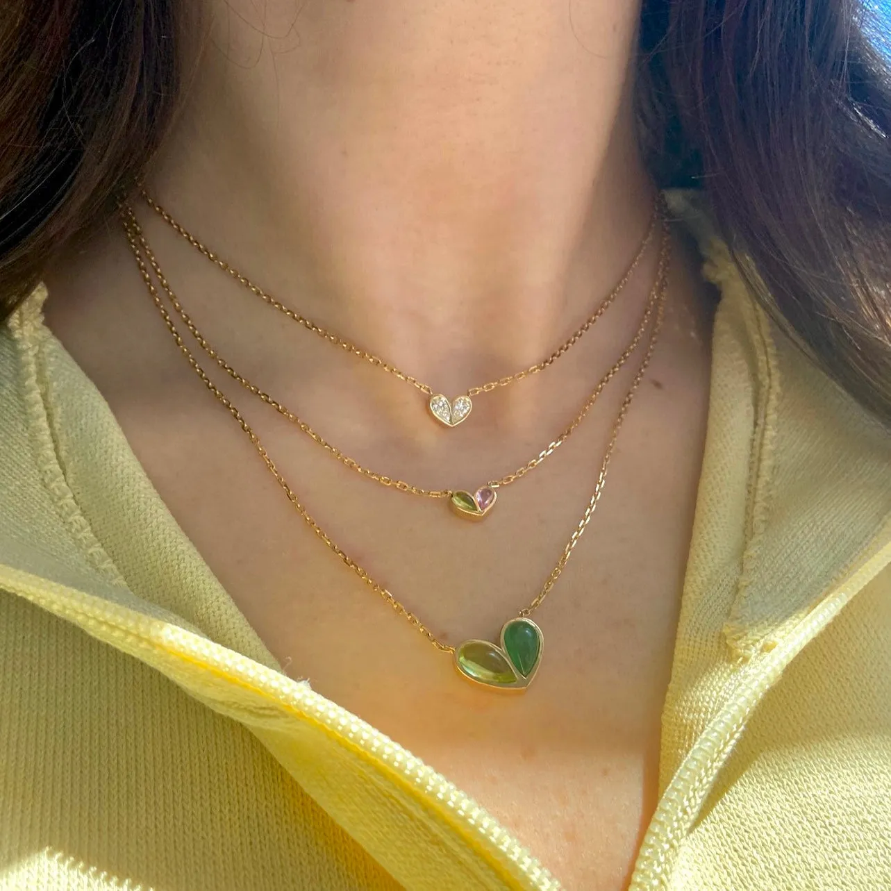Jumbo Sweetheart Necklace Yellow Sapphire & Orange Sapphire