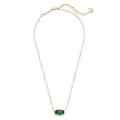 Kendra Scott Elisa Necklace Gold Emerald Cat's Eye