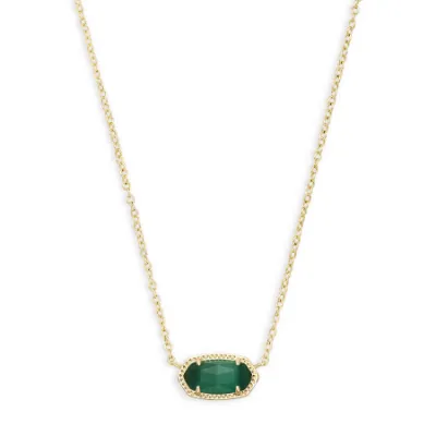 Kendra Scott Elisa Necklace Gold Emerald Cat's Eye