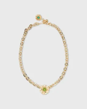 Limoncello Single Necklace in Gold/Jade