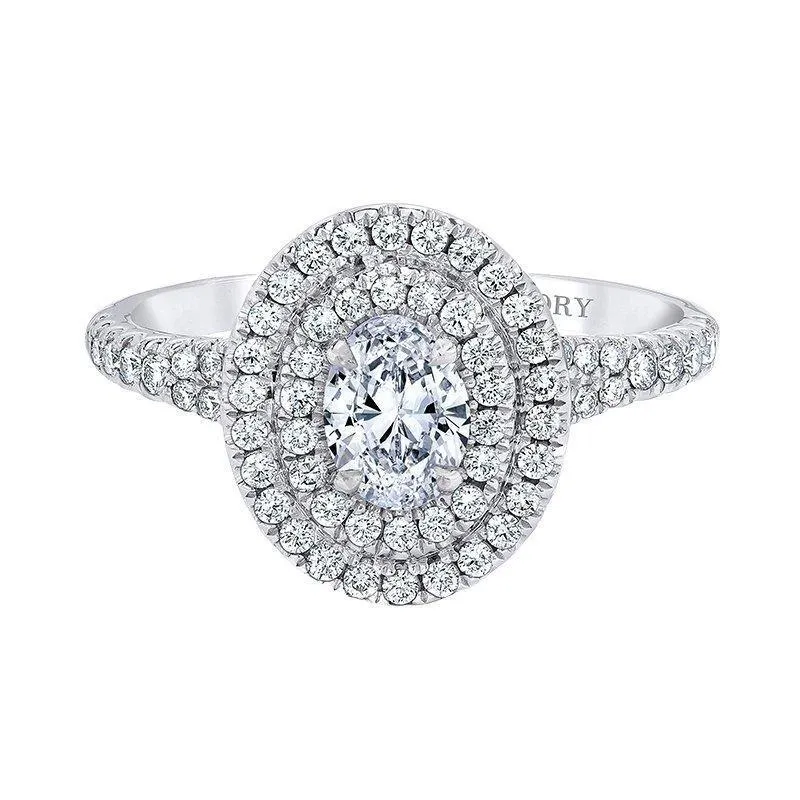 Love Story Oval Halo Engagement Ring
