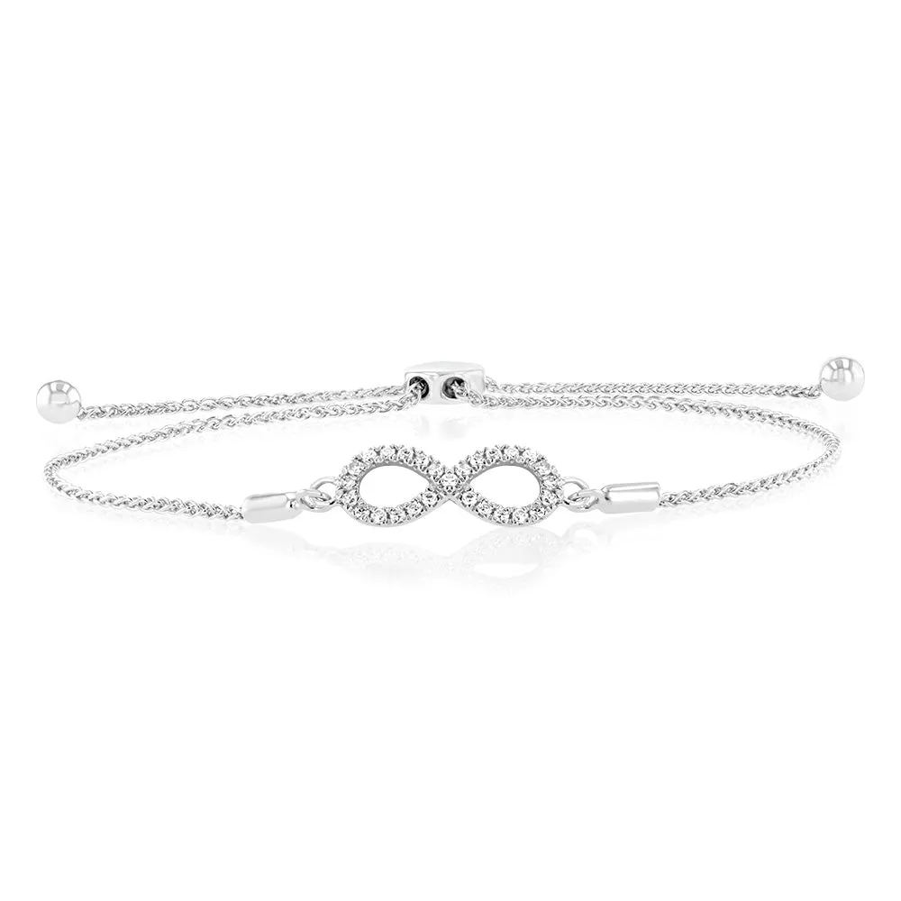 Luminesce Lab Grown Diamond Infinity Silver Bracelet