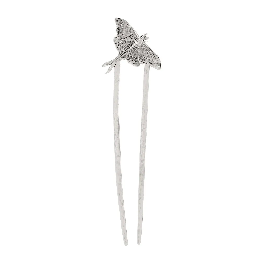 Luna Moth Hair Pin in Silver