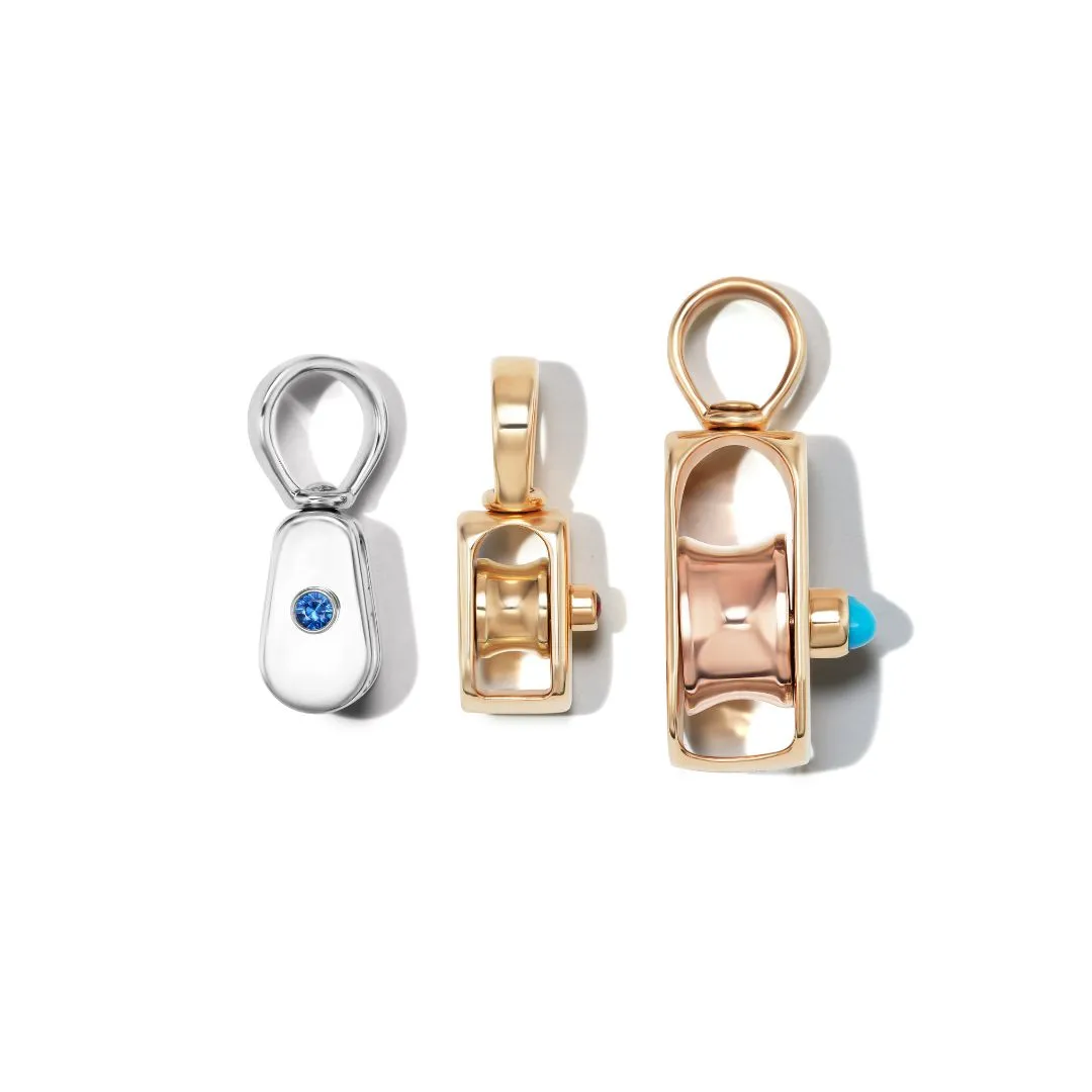 Marla Aaron Silver Sapphire Baby Pulley