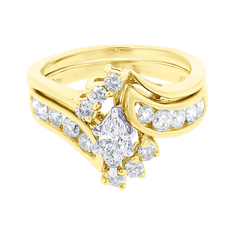 Marquise Diamond Ready For Love  Bridal Set 1ct