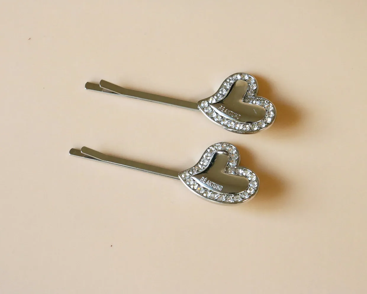 Metal Silver Heart Hair Pin
