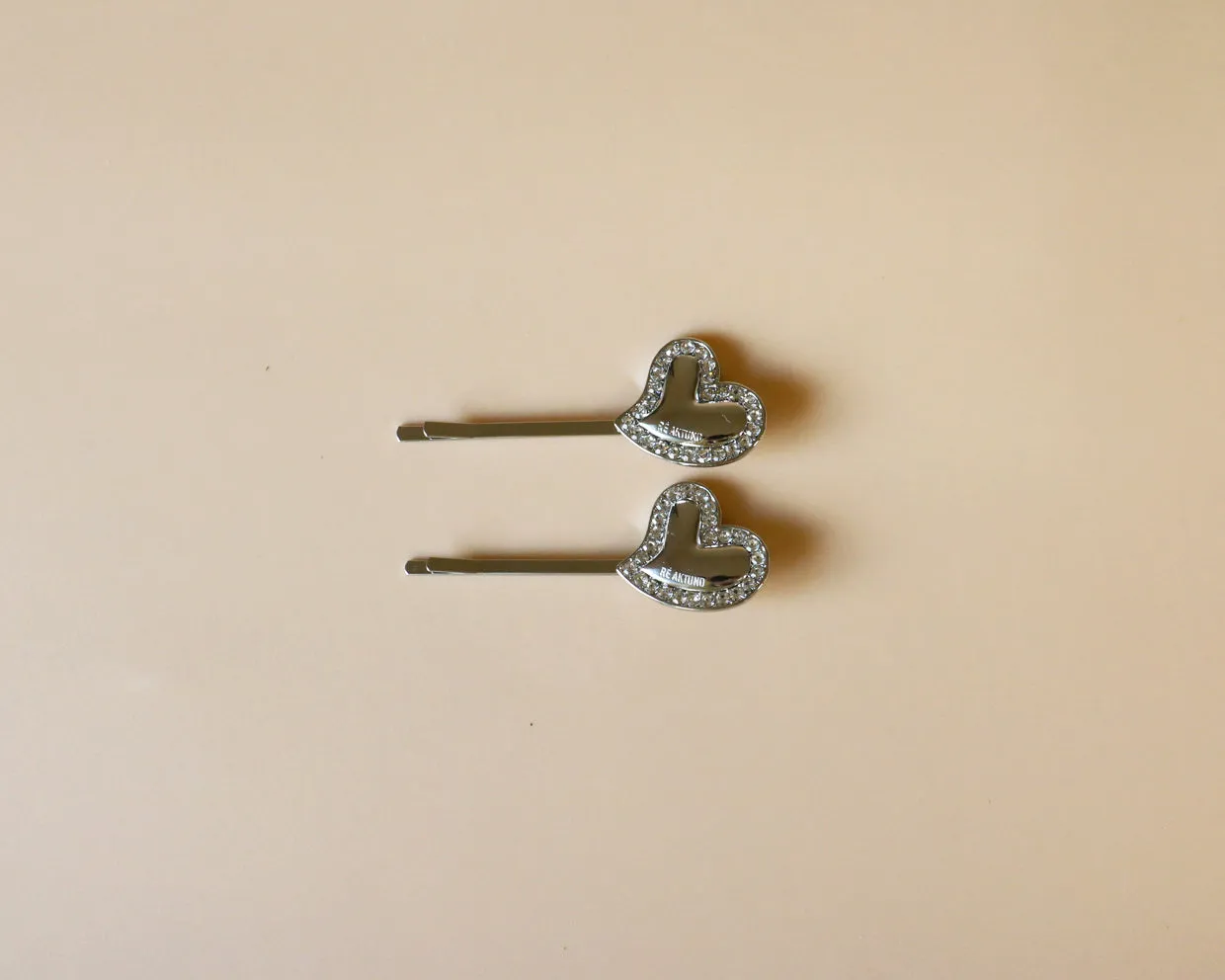 Metal Silver Heart Hair Pin