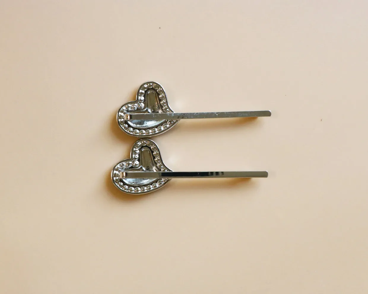 Metal Silver Heart Hair Pin