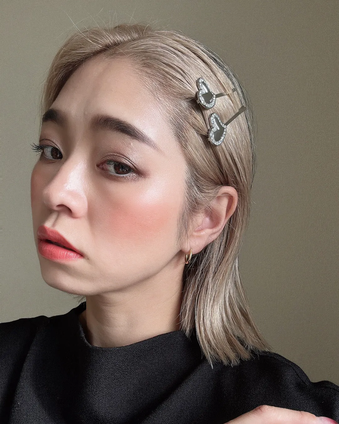 Metal Silver Heart Hair Pin