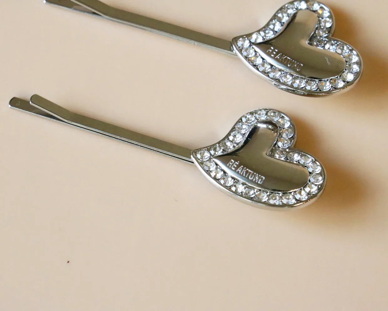 Metal Silver Heart Hair Pin
