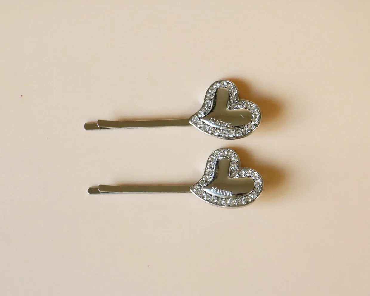 Metal Silver Heart Hair Pin