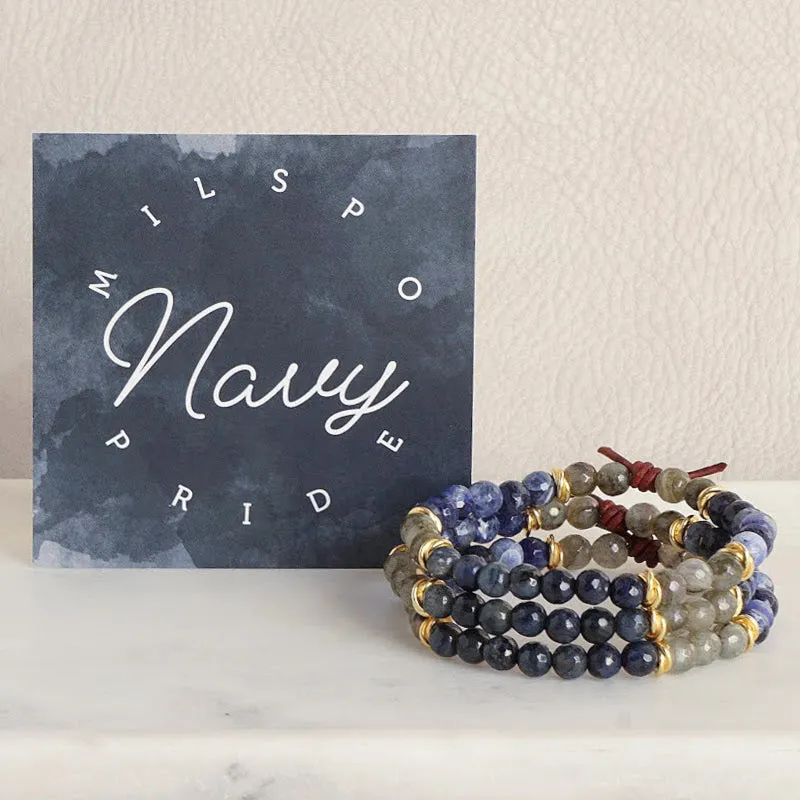Milspo Pride Mini Bracelet - Navy | Military Spouse Bracelet