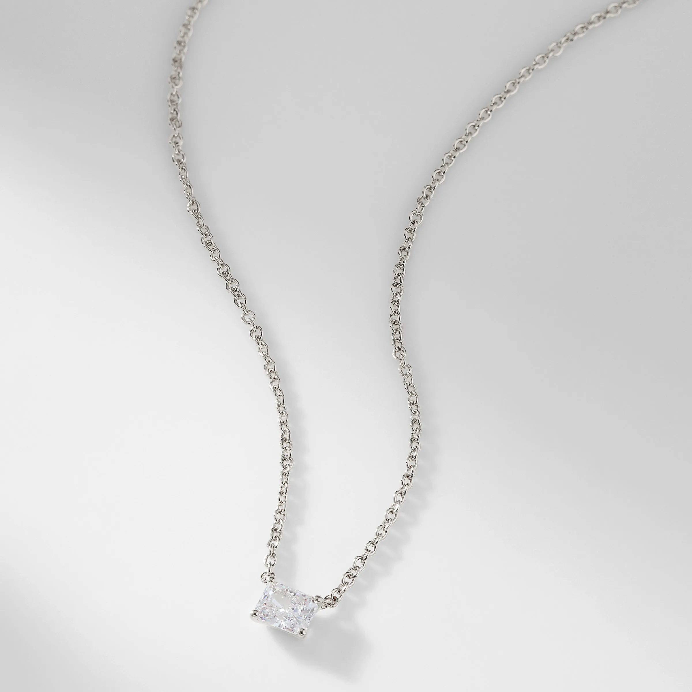 MODERN LOVE EMERALD CUT CZ NECKLACE
