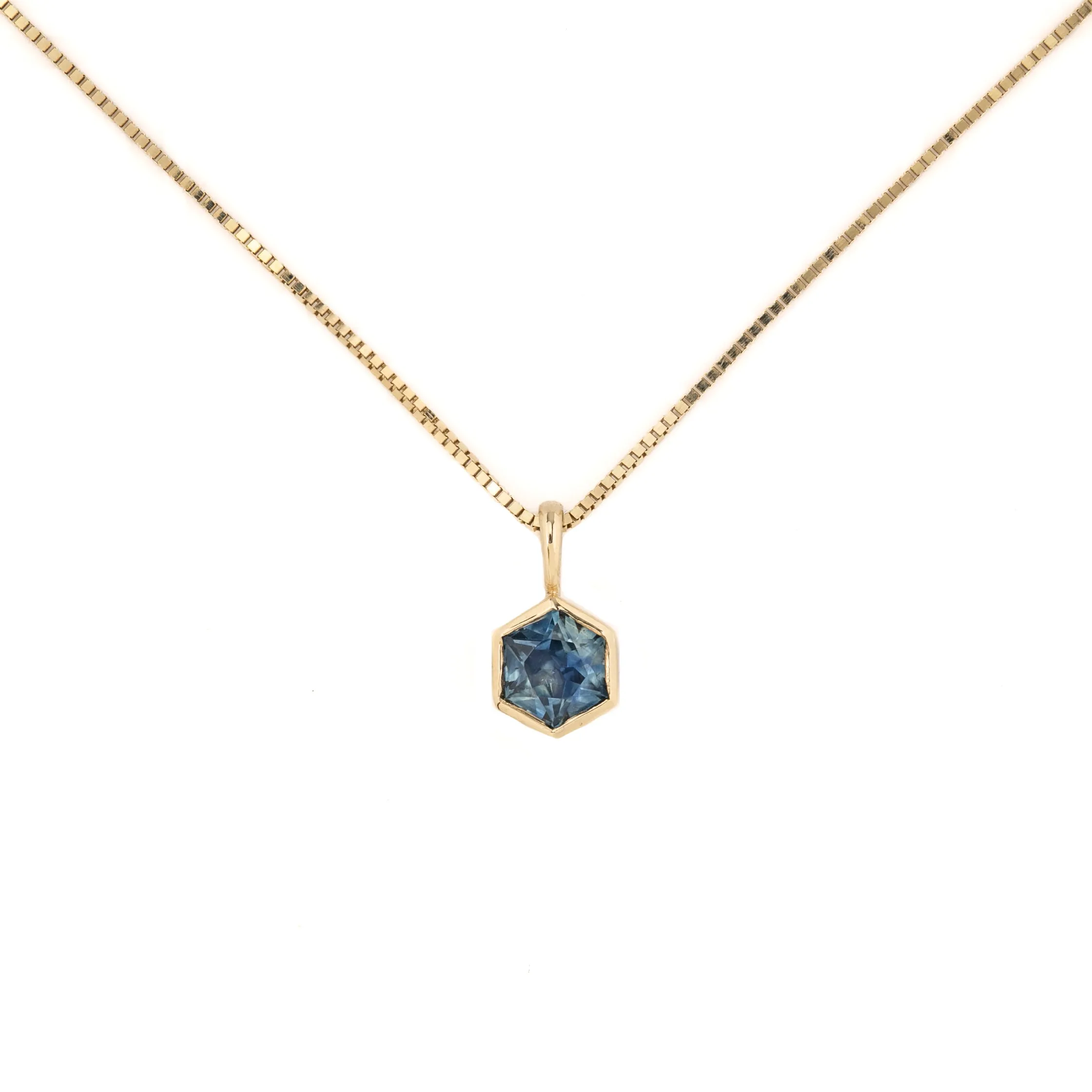 Montana Sapphire Patia Hexagon Necklace