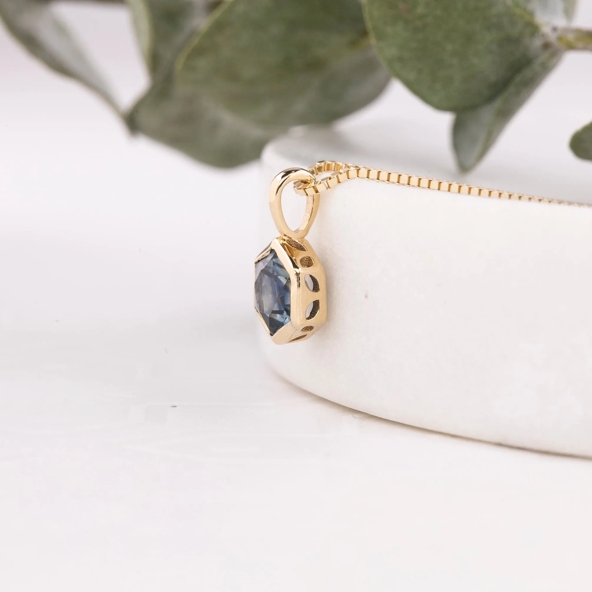Montana Sapphire Patia Hexagon Necklace