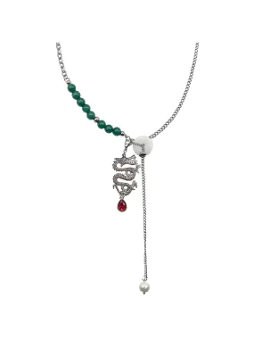 MUKTANK Jade Dragon‘龍’ Punk Necklace