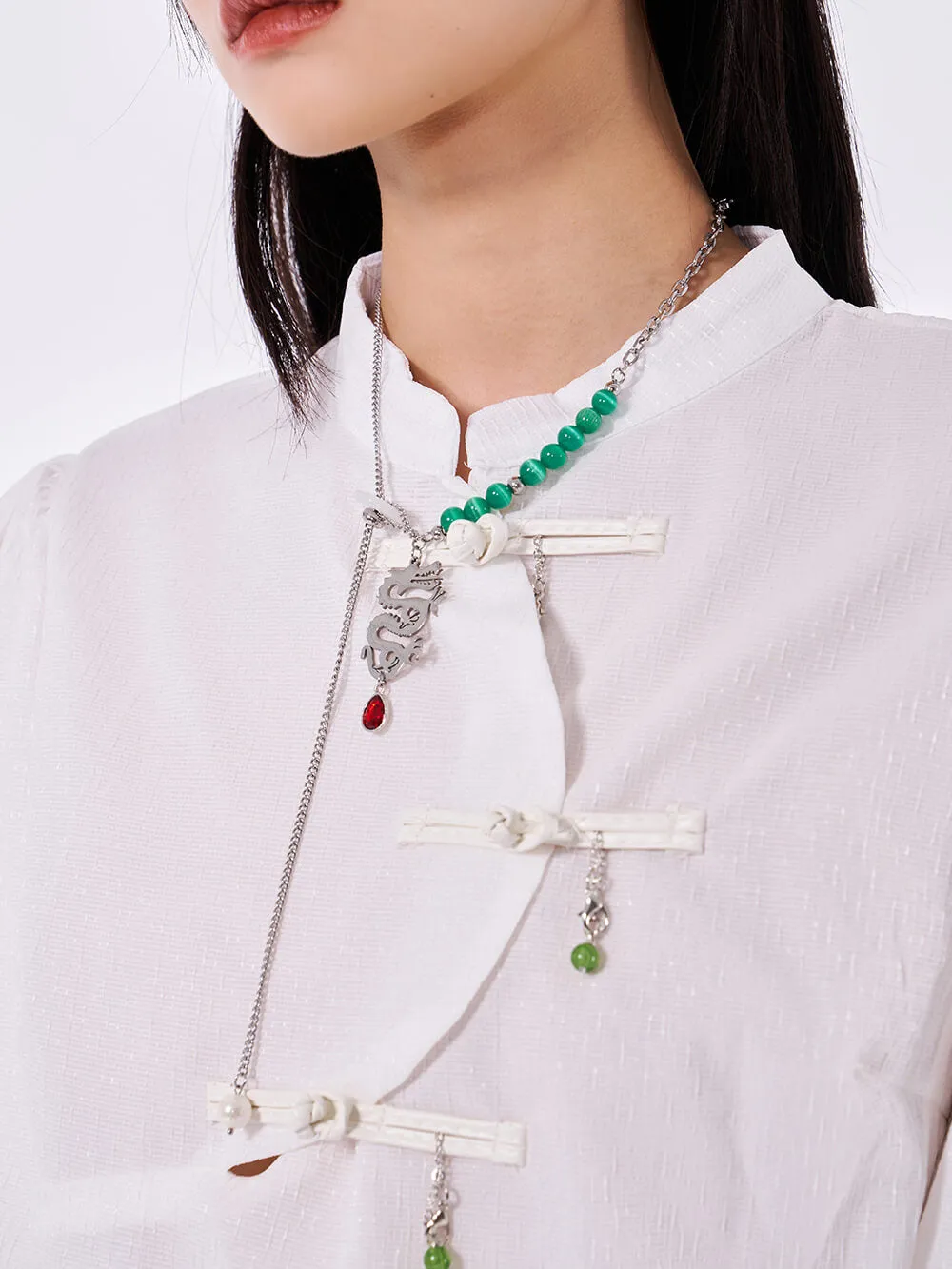 MUKTANK Jade Dragon‘龍’ Punk Necklace