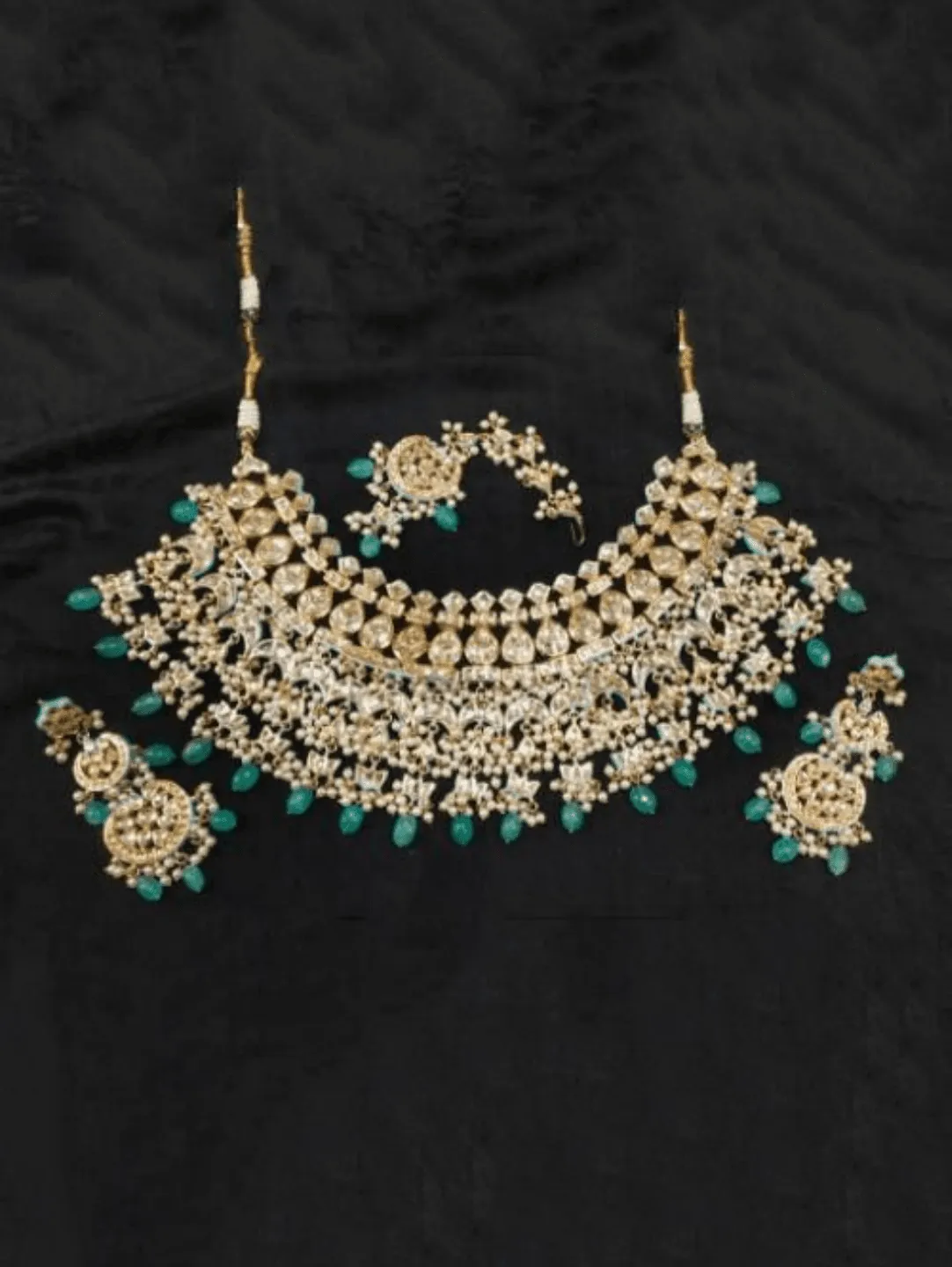 Multi Chand Broad Meena Necklace Set