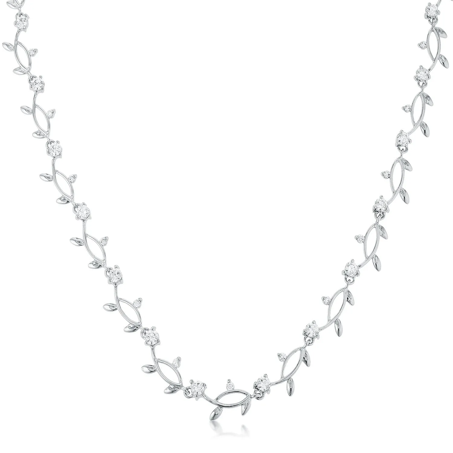 Nathana Romantic Vineyard Silver Necklace | 16in