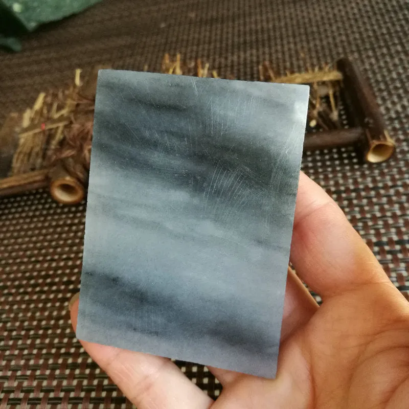 Natural Hetian Jade Rough Nephrite Raw (114g, 7X5.5X1cm)