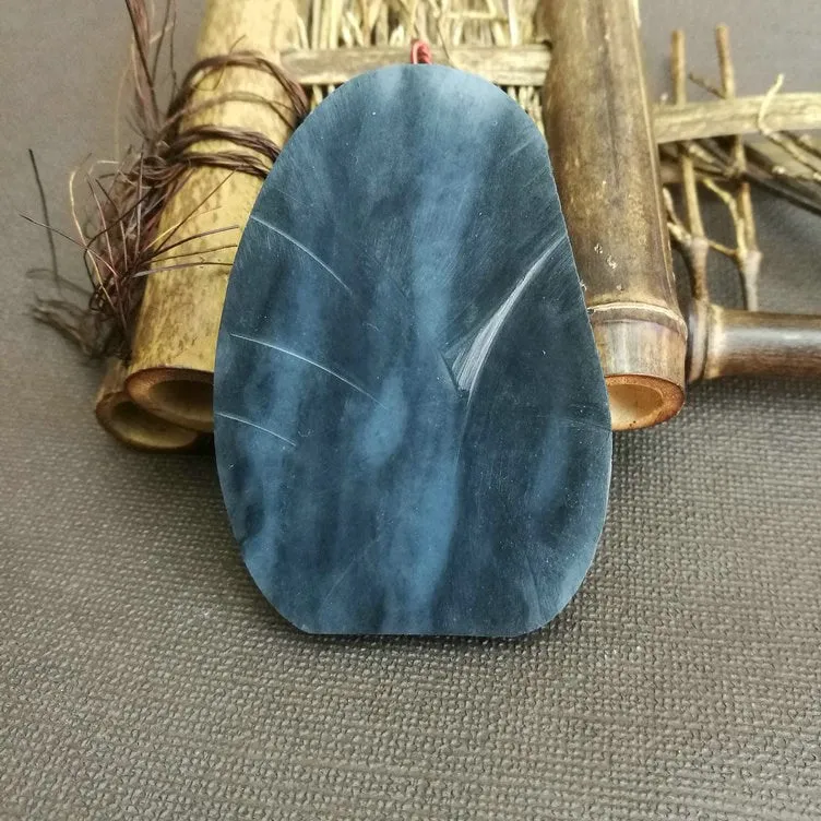 Natural Hetian Jade Rough Nephrite Raw (43g,6.3X4.5X0.6cm)