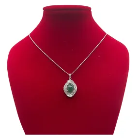 Natural Jadeite & Diamond Necklace