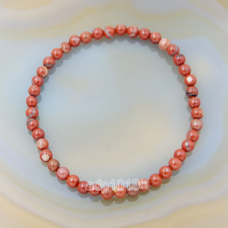 Natural Red Jasper Gemstone Beads Stretch Bracelet Healing Reiki