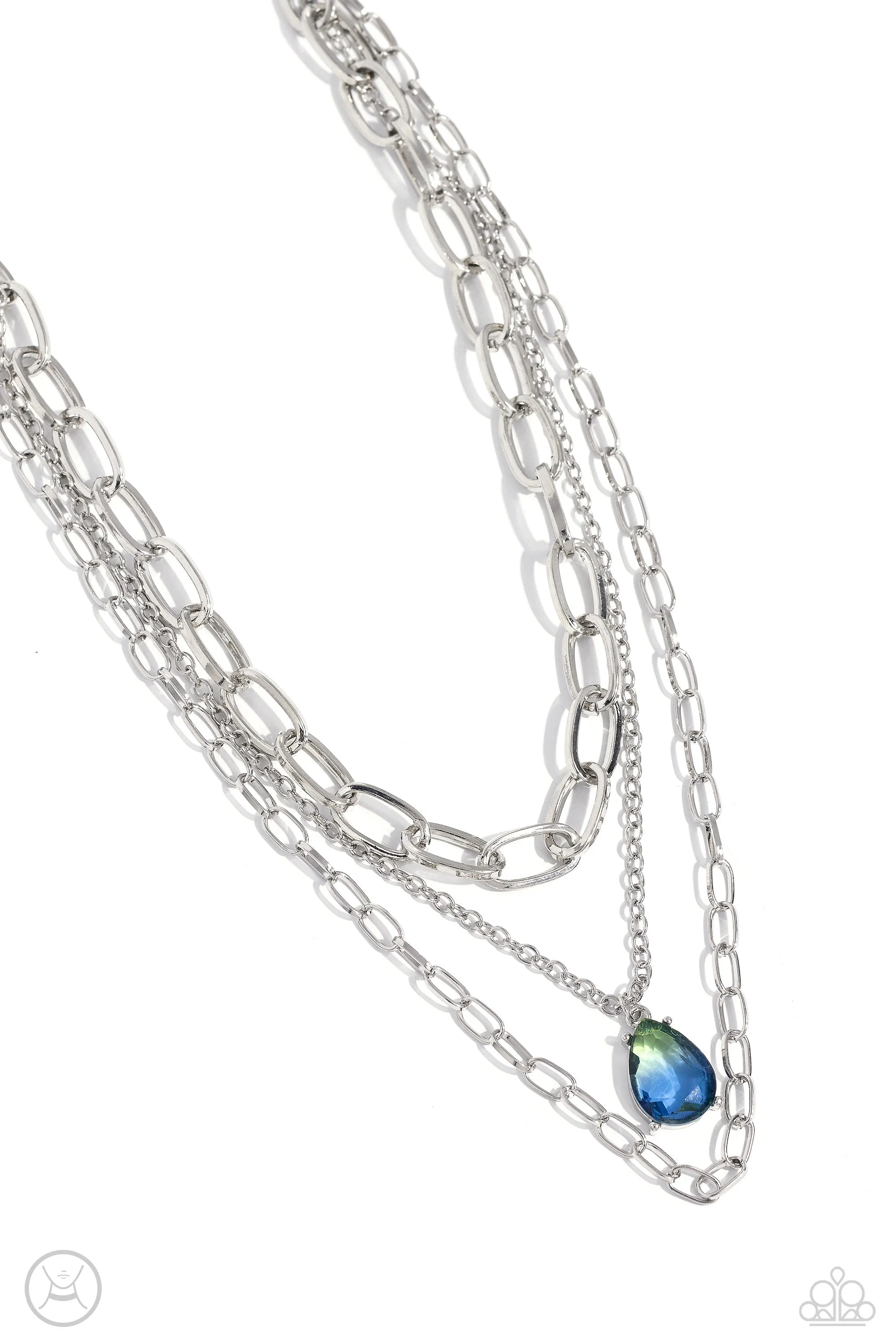 Necklace Teardrop Tiers - Green N212