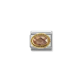 Nomination Composable Link Champagne Rope, Faceted Cubic Zirconia, 18K Gold