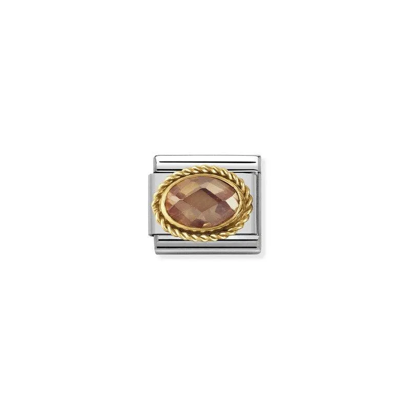 Nomination Composable Link Champagne Rope, Faceted Cubic Zirconia, 18K Gold
