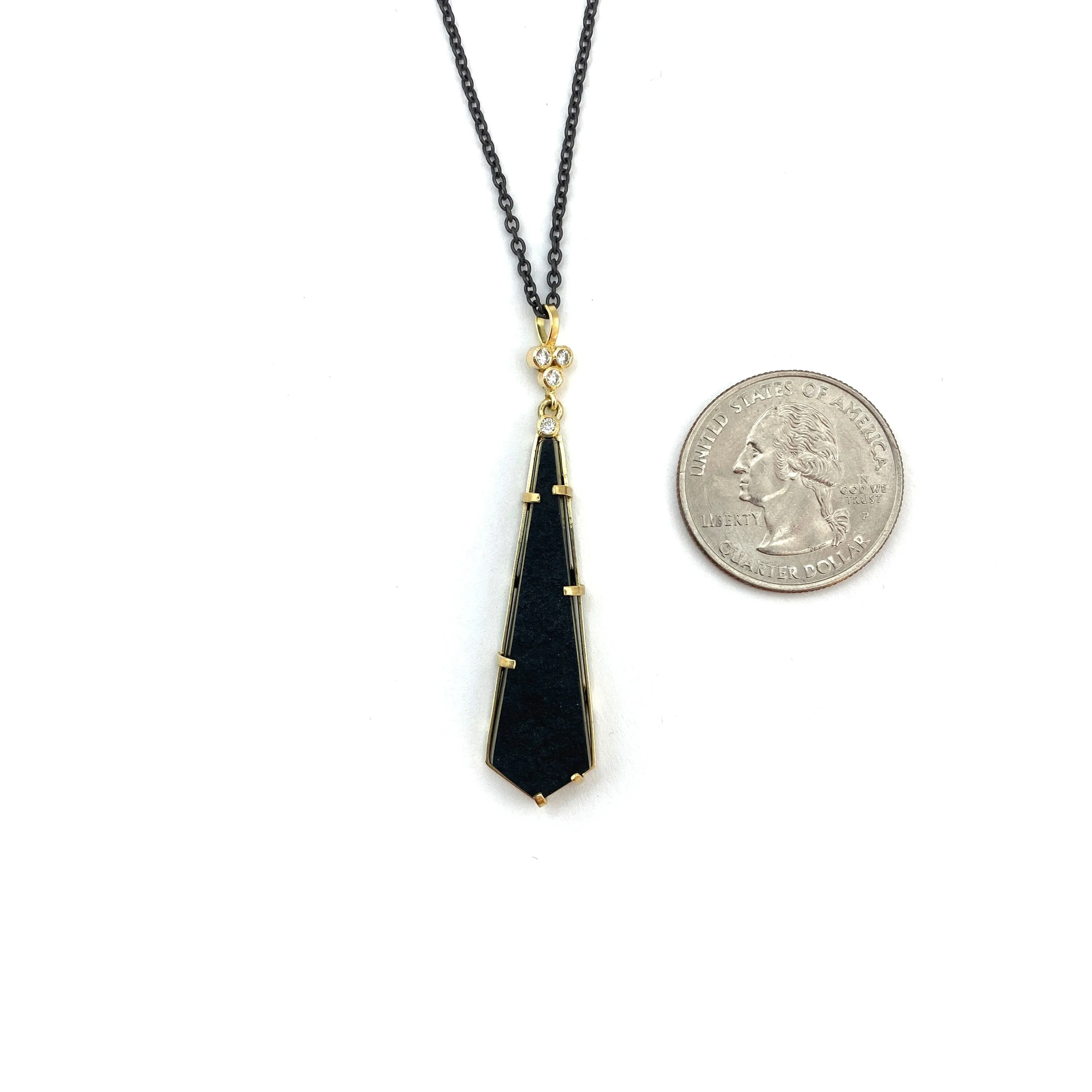 One of a Kind Black Jade Pendant