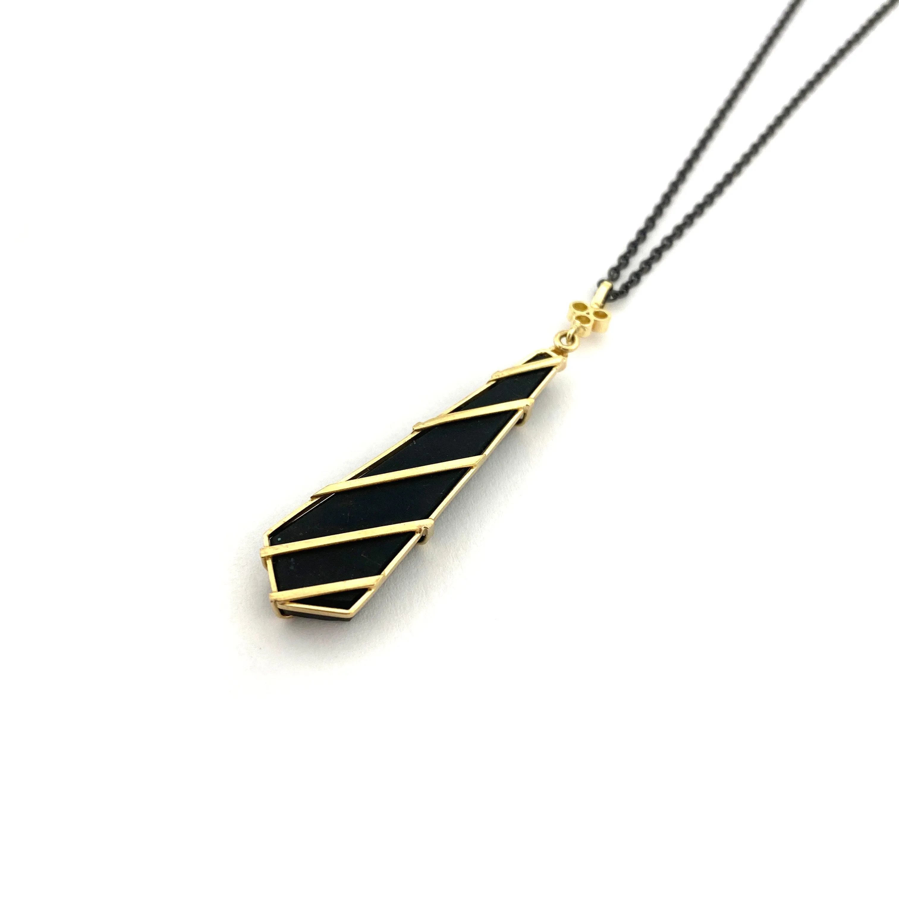 One of a Kind Black Jade Pendant
