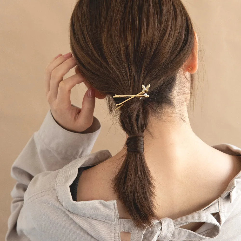 Pave Butterfly Hairpin Set