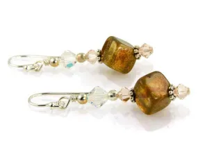 Peach Topaz Crystal Beaded Earrings