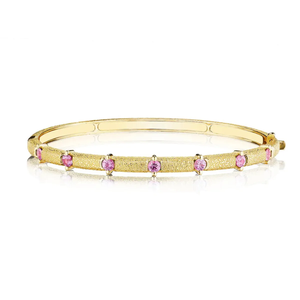Pink Sapphire Antique Amulet Round Station Bangle