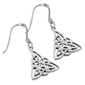 Plain Celtic Knot Trinity Silver Earrings