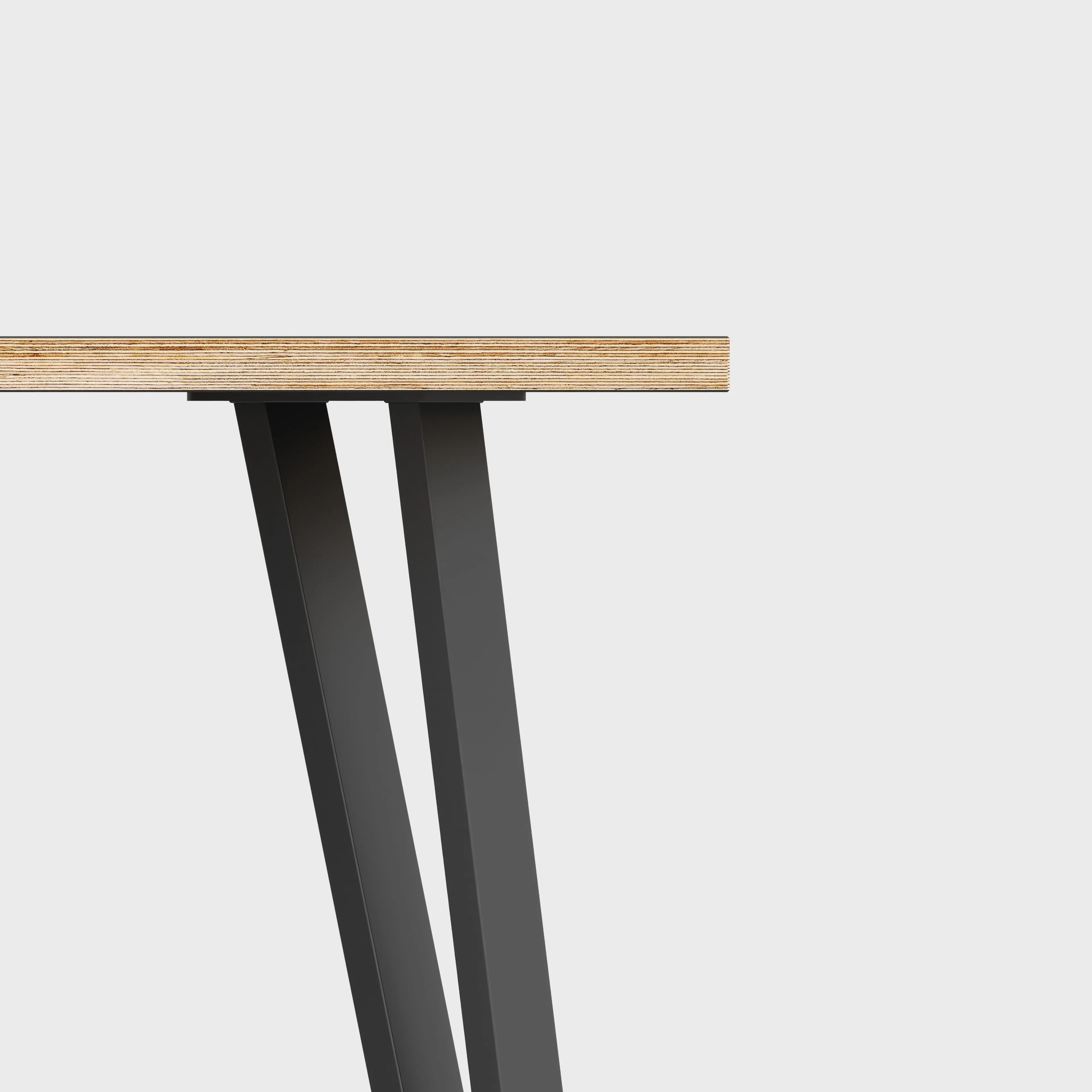 Plywood Table with Black Box Hairpin Legs - Plywood Birch - 1600(w) x 800(d) x 735(h)