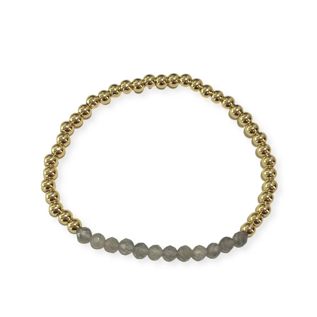 Polly Beaded Gemstone Stretch Bracelet