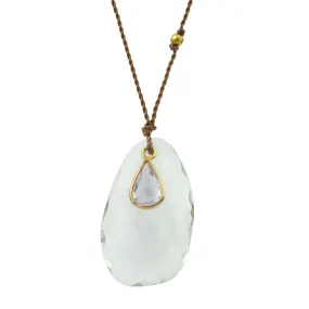 Prasiolite and Purple Sapphire Necklace