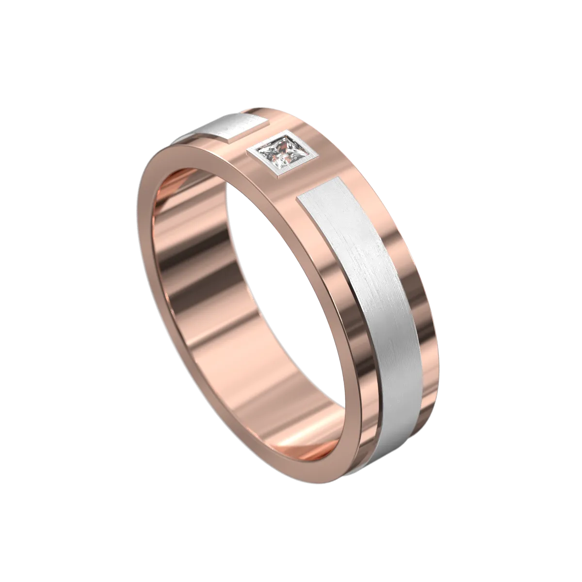 Princess Cut Diamond Raised & Polished Ring