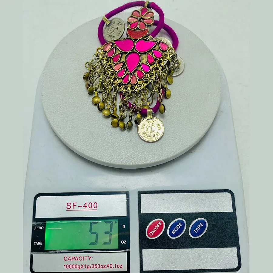 Purple Vintage Coins Pendant Necklace